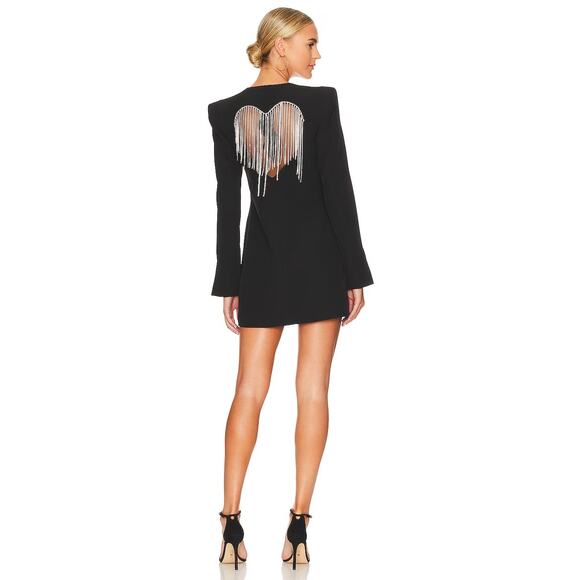 Valentina Shah Western Cowboy Dixie Dress Heart Rhinestones Fringe Blazer Size 6 - Picture 2 of 15